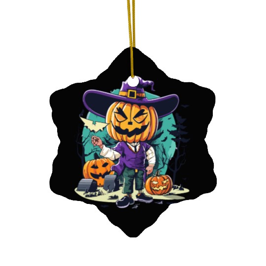 Boy Candy Punppkin Halloween Ceramic Ornaments