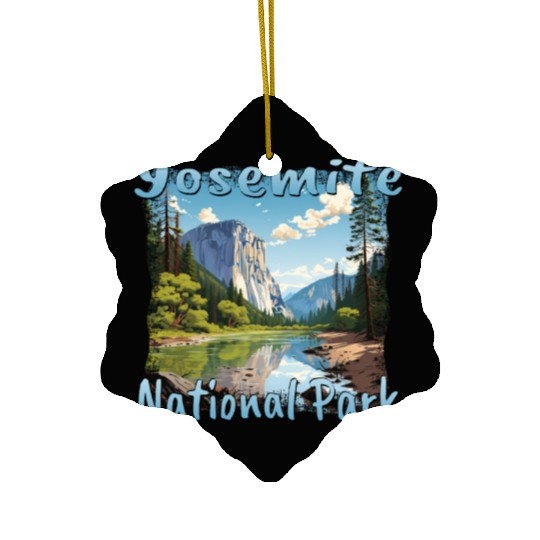 Yosemite National Park: Colorful Landscape in Ceramic Ornaments
