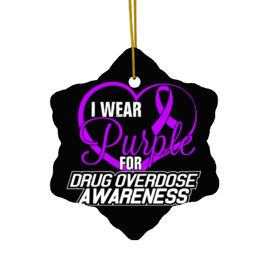 I Wear Purple For Drug Overdose Awareness Ceramic Ornaments
