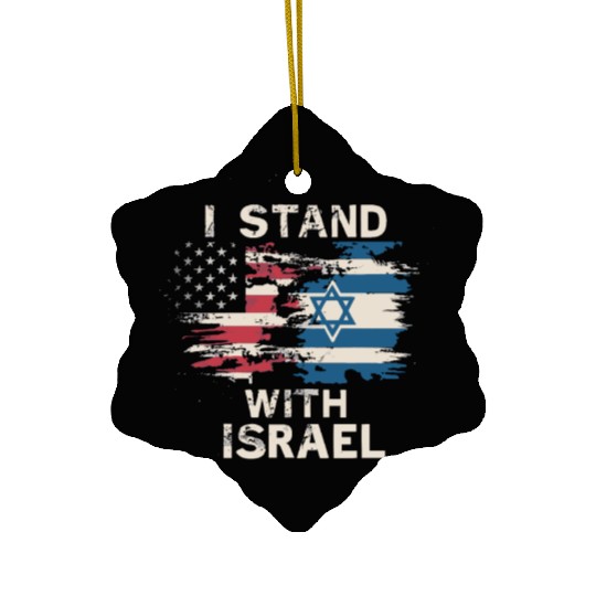 I Stand With Israel Patriotic Ceramic Ornaments