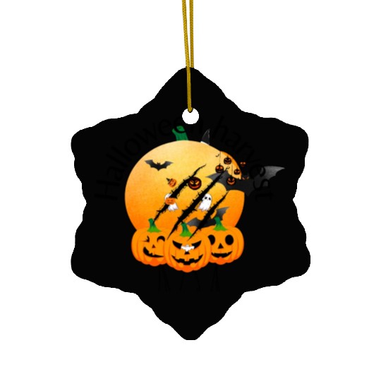 Halloween Harvest Be Courageous Ceramic Ornaments