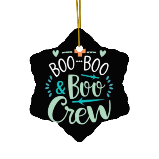 Boo Boo Crew Ghost Halloweent-chirt Ceramic Ornaments