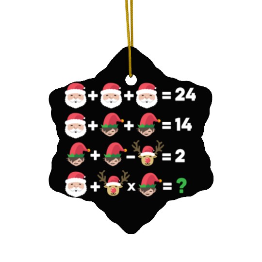 Math Operation Santa Claus Christmas Ceramic Ornaments