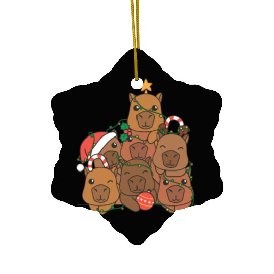Capybara Christmas Tree Funny Animal Christmas Ceramic Ornaments