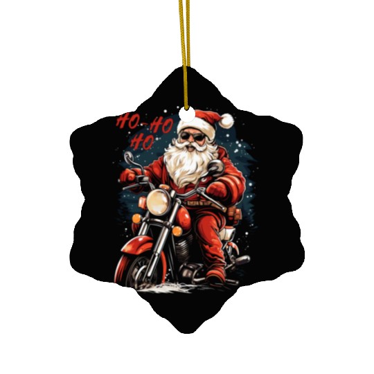 Motorcyclist Santa Claus Motorcycle Christmas Ceramic Ornaments