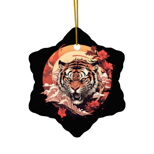 Tokyo Asia 80s Japanese Retro Tiger Ceramic Ornaments