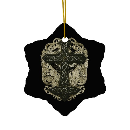 tree celtic cross Ceramic Ornaments