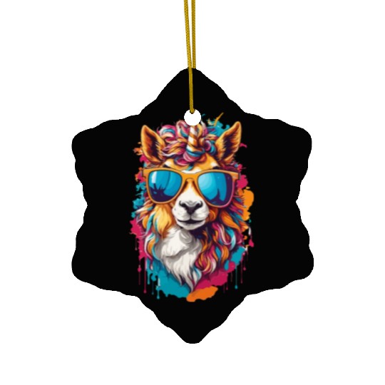 Rainbow Horse Gallop: Magical Pony Journey Ceramic Ornaments