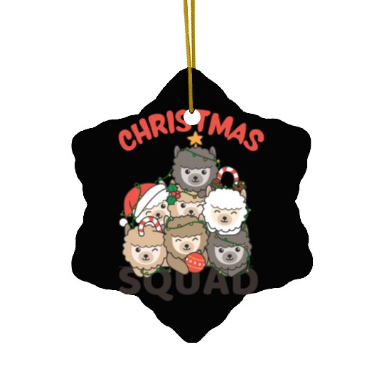 Alpaca Christmas Tree Christmas Squad Alpacas Ceramic Ornaments