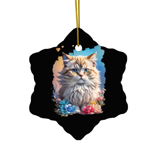 Persian Cat Ceramic Ornaments