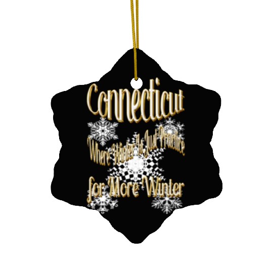 Connecticut winter Ceramic Ornaments
