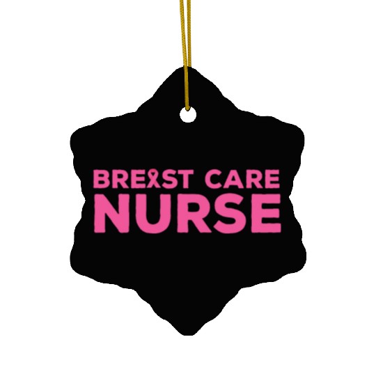 Breast Care Nurse Pink Ribbon Ceramic Ornaments
