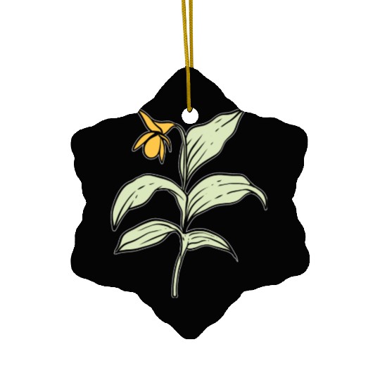 Yellow Orchid Plants Lover Gift Ceramic Ornaments