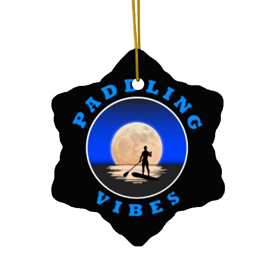 Paddling Vibes - Moon - Paddle Boarder Ceramic Ornaments