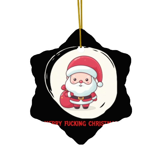 Cute Bad Santa Ceramic Ornaments