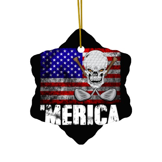 Merica Golf Ceramic Ornaments