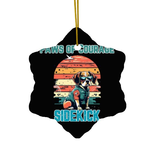 Courageous Canine Companion Ceramic Ornaments