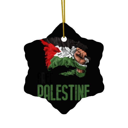 FREE PALESTINE FLAG GAZA Ceramic Ornaments