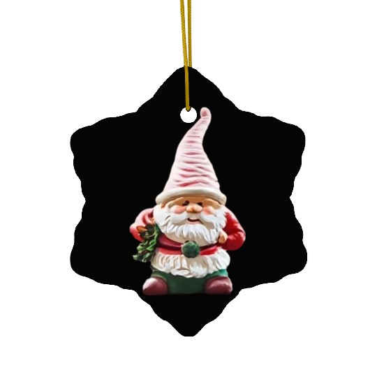 garden gnome christmas tree Ceramic Ornaments