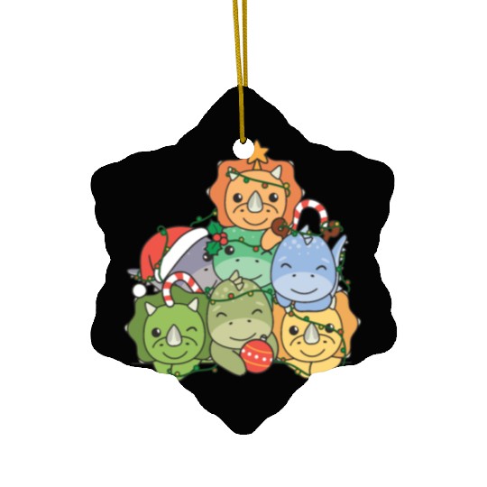 Dinosaur Christmas Tree Funny Animal Ceramic Ornaments