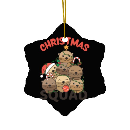 Otter Christmas Tree Christmas Squad Otter Ceramic Ornaments