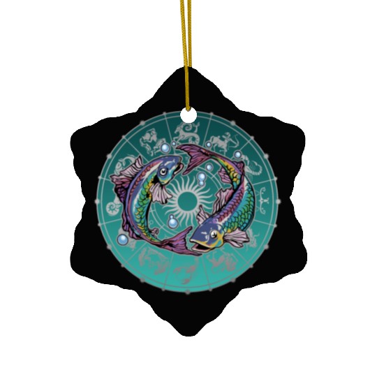 Pisces Zodiac star sign horoscope Astrology Ceramic Ornaments