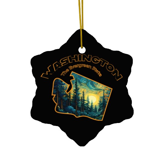 Washington Wildlife - evergreen Ceramic Ornaments