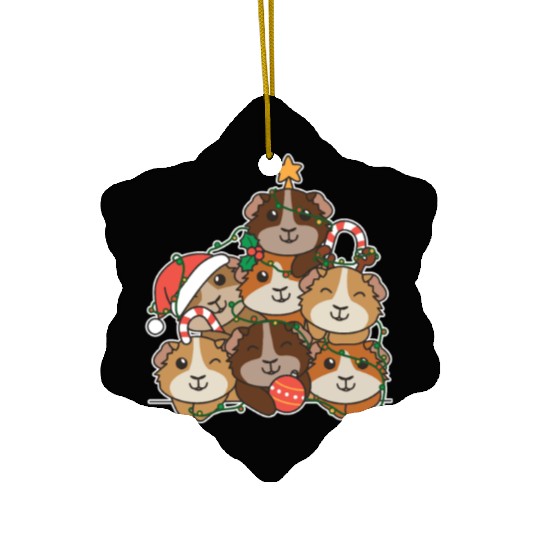 Guinea Pig Christmas Tree Funny Animal Ceramic Ornaments