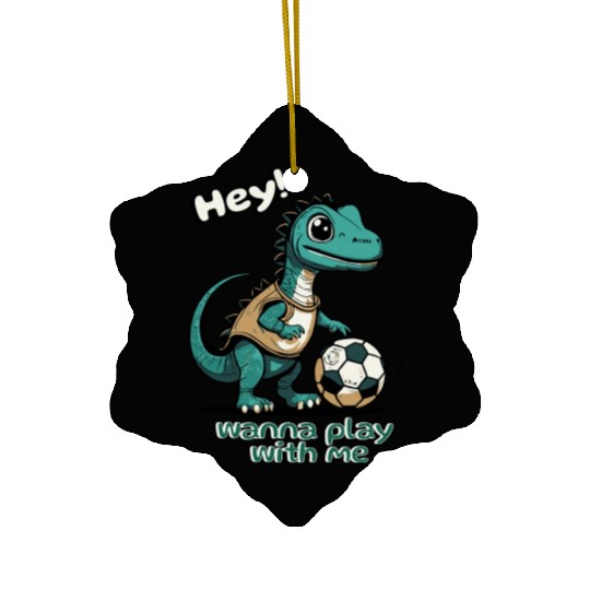 Green baby dino Ceramic Ornaments