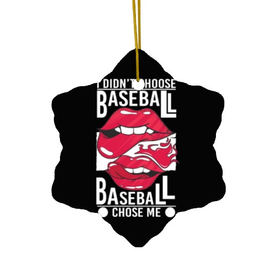 Funny Baseball Player Saying Sexy Lips Lip Bite Ceramic Ornaments