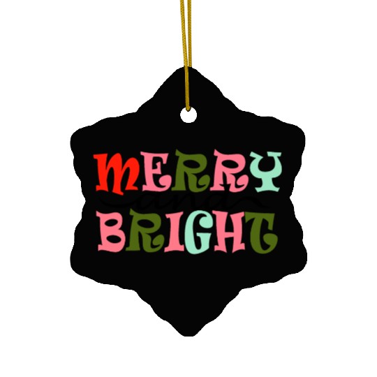 Merry and Bright Christmas Ceramic Ornaments