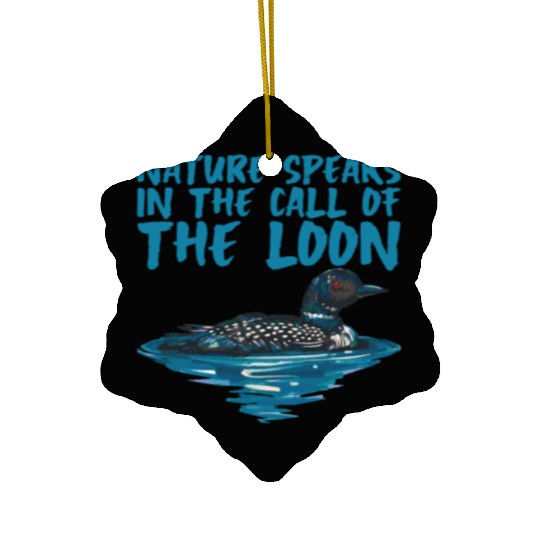 Nature Speaks In The Call Of The Loon 2 Ceramic Ornaments