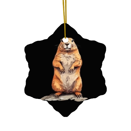 Groundhog Marmot for a Marmot lover groundhog fan Ceramic Ornaments