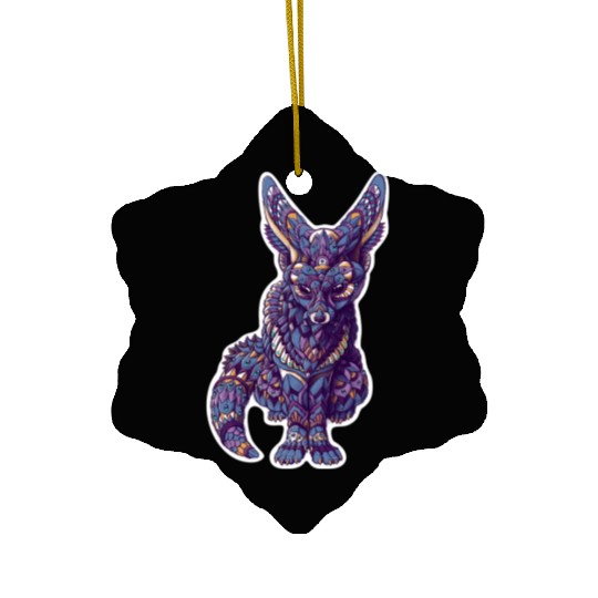 dark fox Ceramic Ornaments
