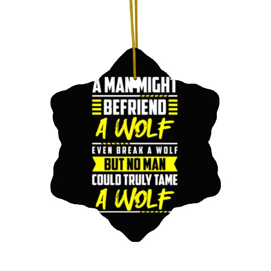 Wolf Mysticism Full Moon Ceramic Ornaments