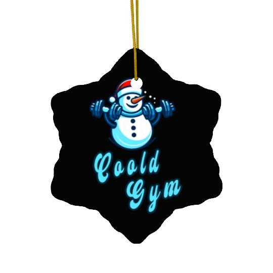 Cool gym funny snowman Ceramic Ornaments