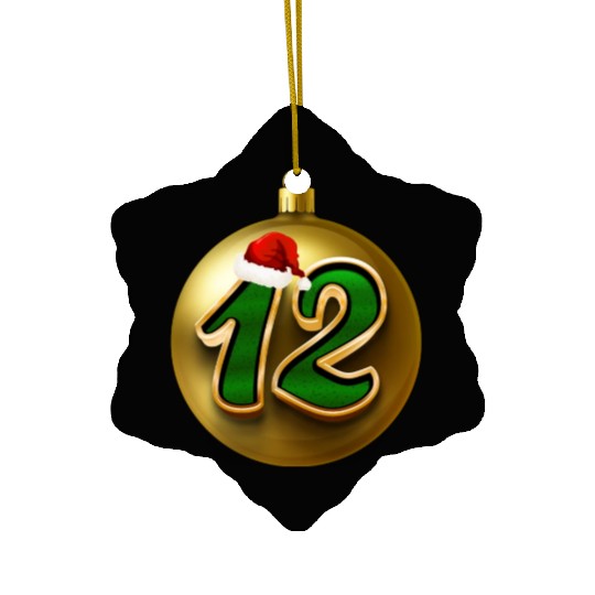 12 Dozen Christmas Balls Decorations - NR Twelve Ceramic Ornaments