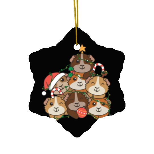 Guinea Pig Christmas Tree Funny Animal Ceramic Ornaments