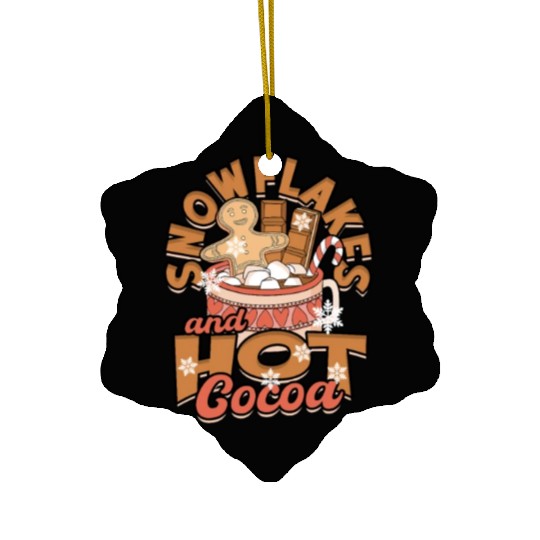 Snowflakes and Hot Cocoa - Snow Ceramic Ornaments
