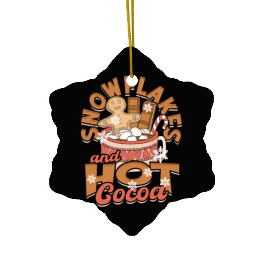 Snowflakes and Hot Cocoa - Snow Ceramic Ornaments