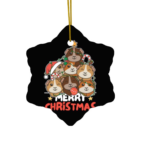 Guinea Pig Christmas Tree Merry Christmas Ceramic Ornaments