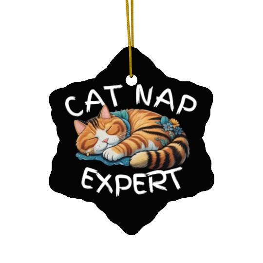 Cat Nap Expert Ceramic Ornaments