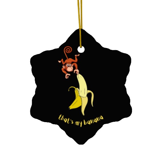 Monkey and Banana funny animal Ceramic Ornaments