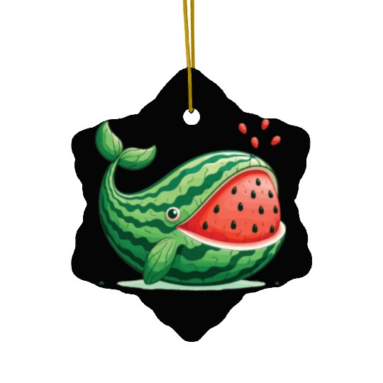 Melon Whale Funny Animal Made Of Vegetables Ceramic Ornaments