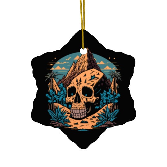 Hiking Hike Cool Skull Nature Ceramic Ornaments