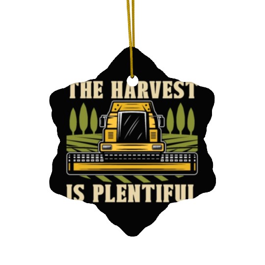 The Harvest Is Plentiful Farming Combine Harvester Ceramic Ornaments
