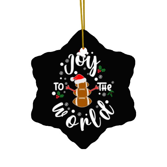 Christmas Football Snowman Joy To The World Ceramic Ornaments