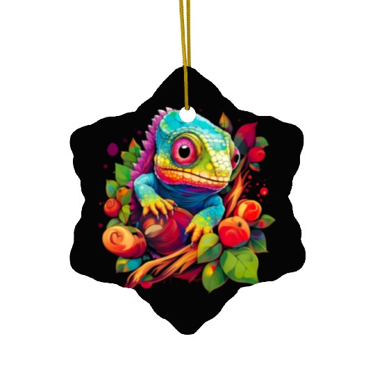 Cute Chameleon for Lizard Pet Lover Ceramic Ornaments