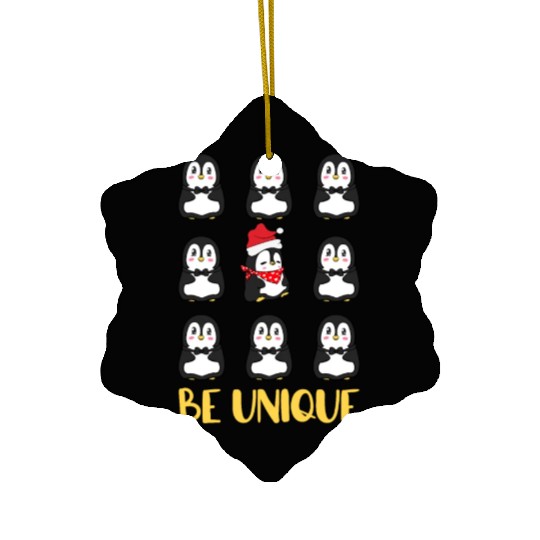 Santa Penguin Be Unique Gambling Christmas Ceramic Ornaments
