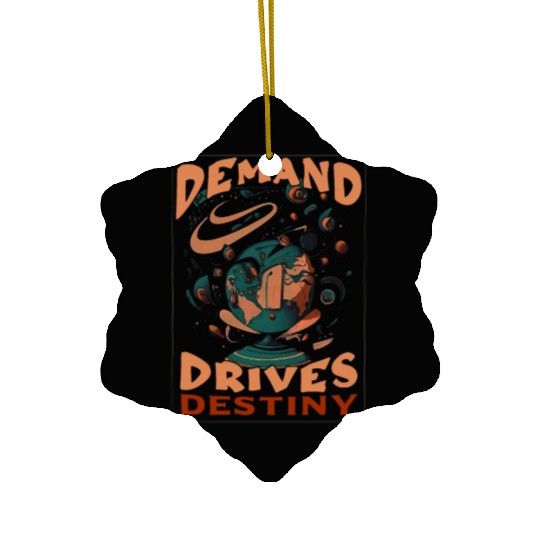 demand drives destiny Ceramic Ornaments